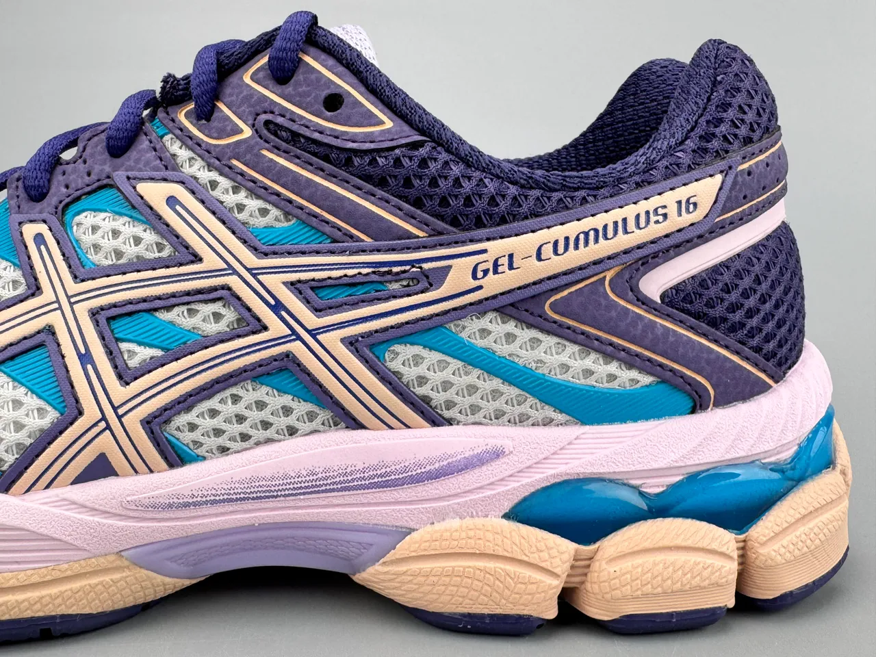 ASICS Gel-Cumulus 16 roxo turquesa rosa tênis de corrida 6