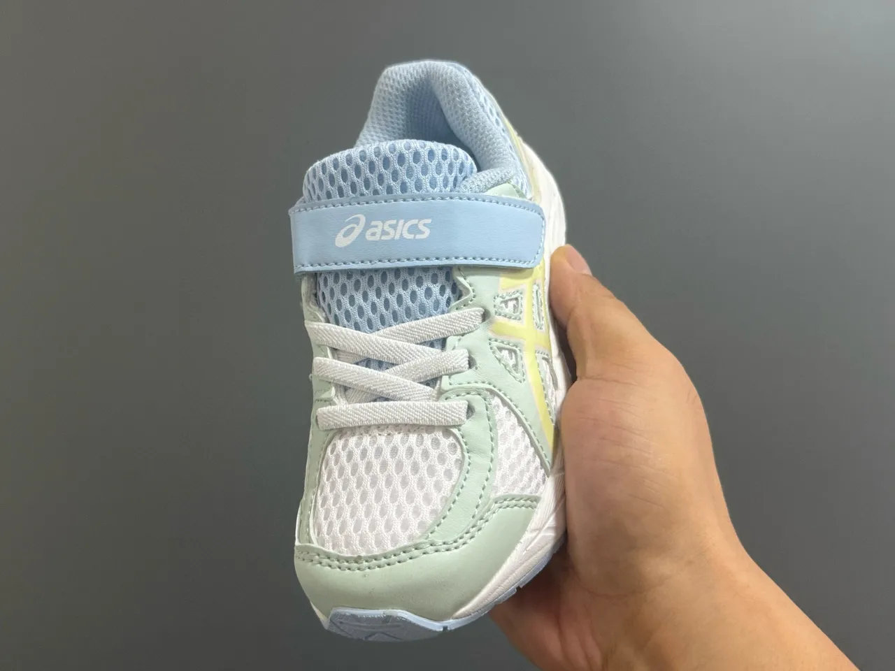 ASICS Gel-Kayano Junior Blue White Low-Top Velcro Strap Closure Running Shoes 12