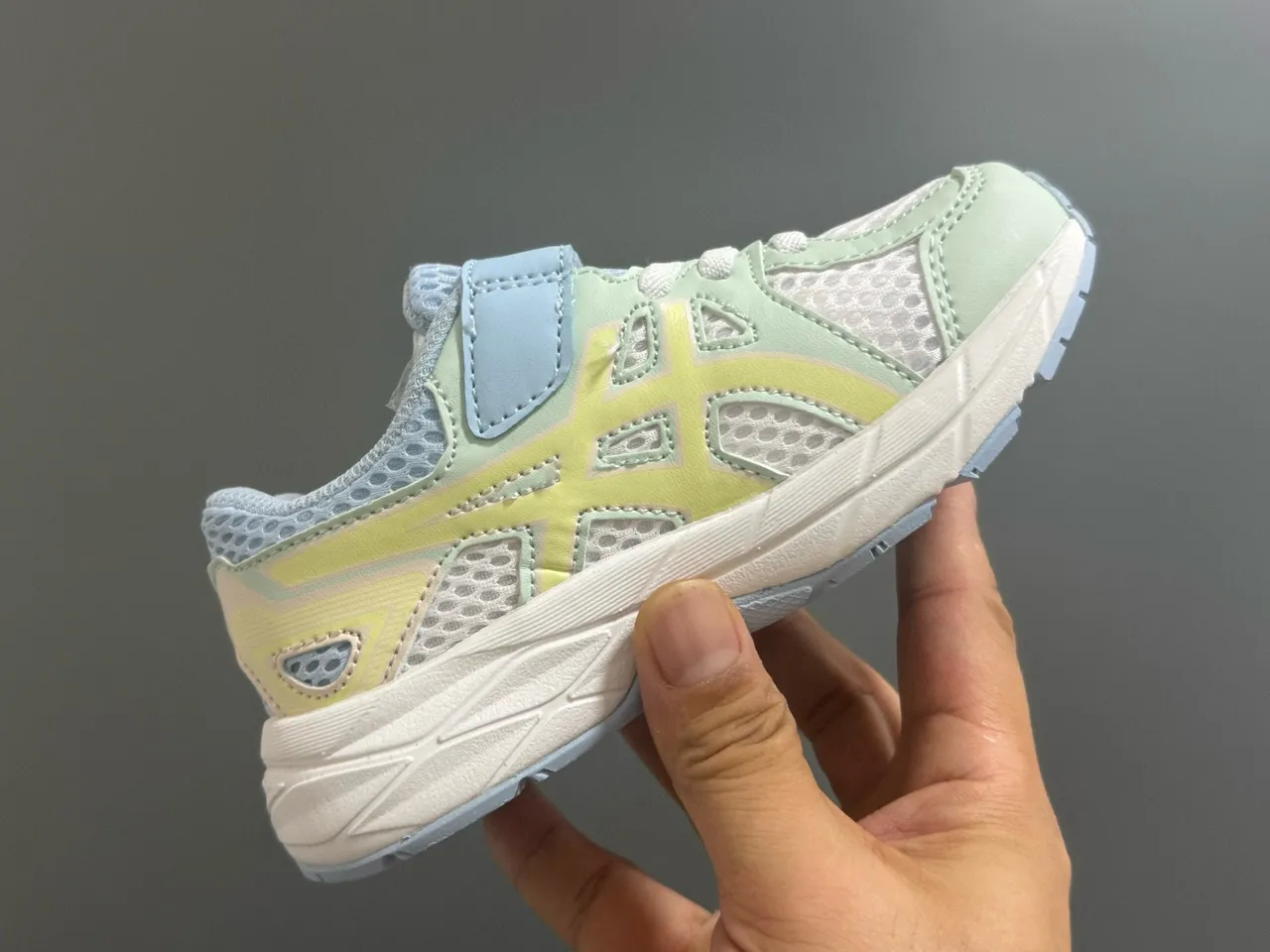 ASICS Gel-Kayano Junior Blue White Low-Top Velcro Strap Closure Running Shoes 13