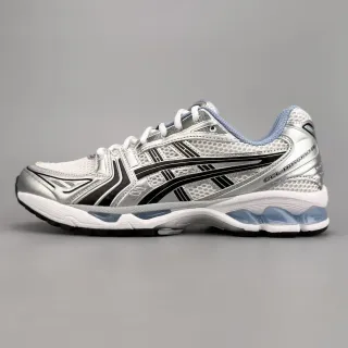 ASICS Silver Black Mesh And Synthetic Upper Tiger Stripe Overlay Running Shoes