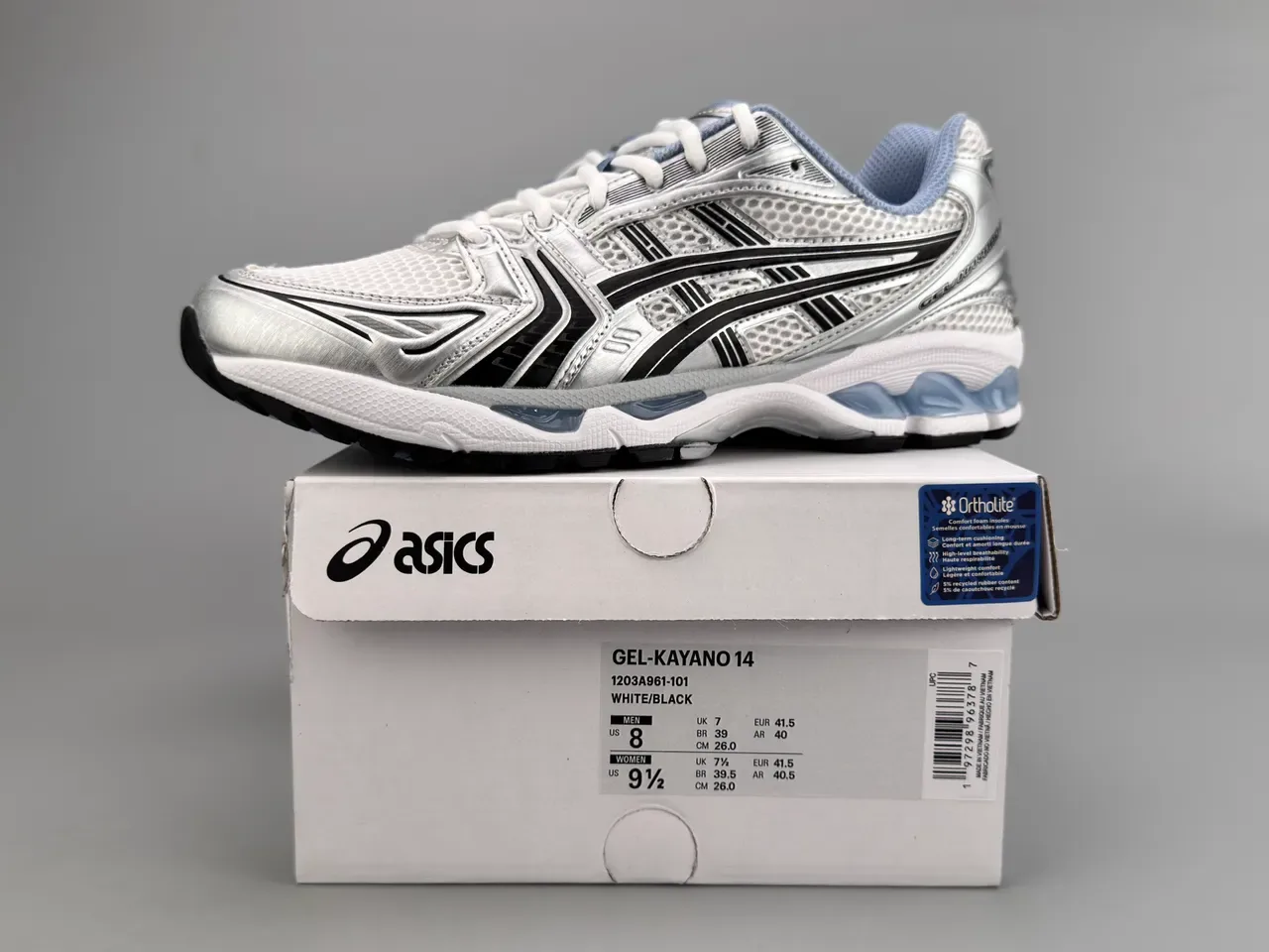 ASICS Argent Noir Maille et Synthétique Supérieur Overlay Rayures Tigre Chaussures de Course 2