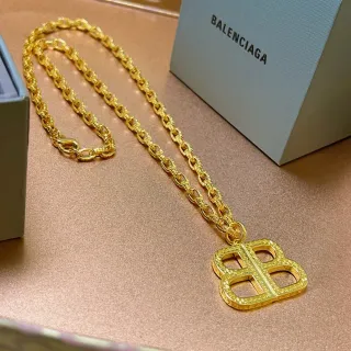 Balenciaga BB Logo সোনার খচিত চেইন হার