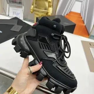 Balenciaga Black High-Top Lug Sole Chunky Sneakers