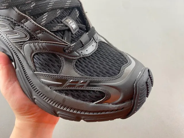 Balenciaga Black Monochrome Sculpted Sole Chunky Sneakers 2