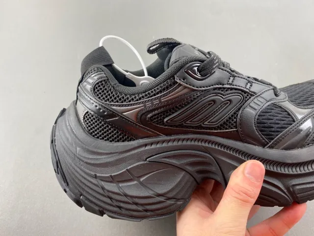 Balenciaga Black Monochrome Sculpted Sole Chunky Sneakers 3