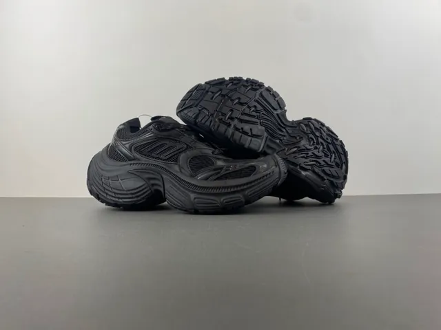 Balenciaga Black Monochrome Sculpted Sole Chunky Sneakers 12