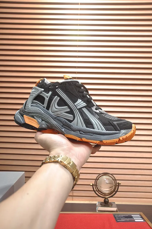 Balenciaga Chaussures Chunky Noires Oranges Oversized Volume Superposées Synthétiques 2