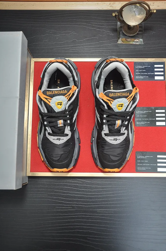 Balenciaga Chaussures Chunky Noires Oranges Oversized Volume Superposées Synthétiques 3