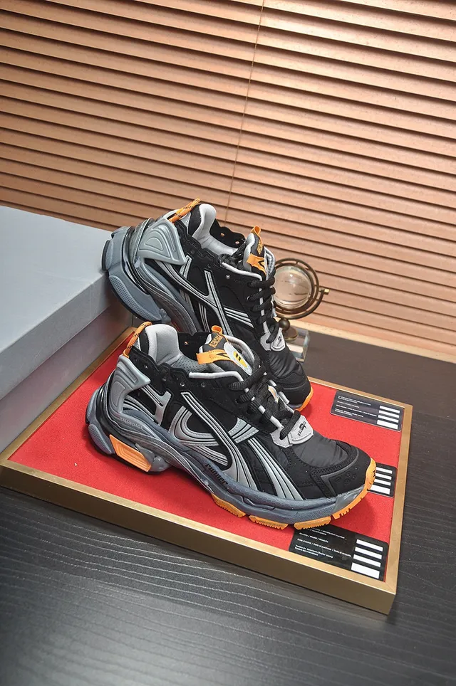 Balenciaga Chaussures Chunky Noires Oranges Oversized Volume Superposées Synthétiques 6