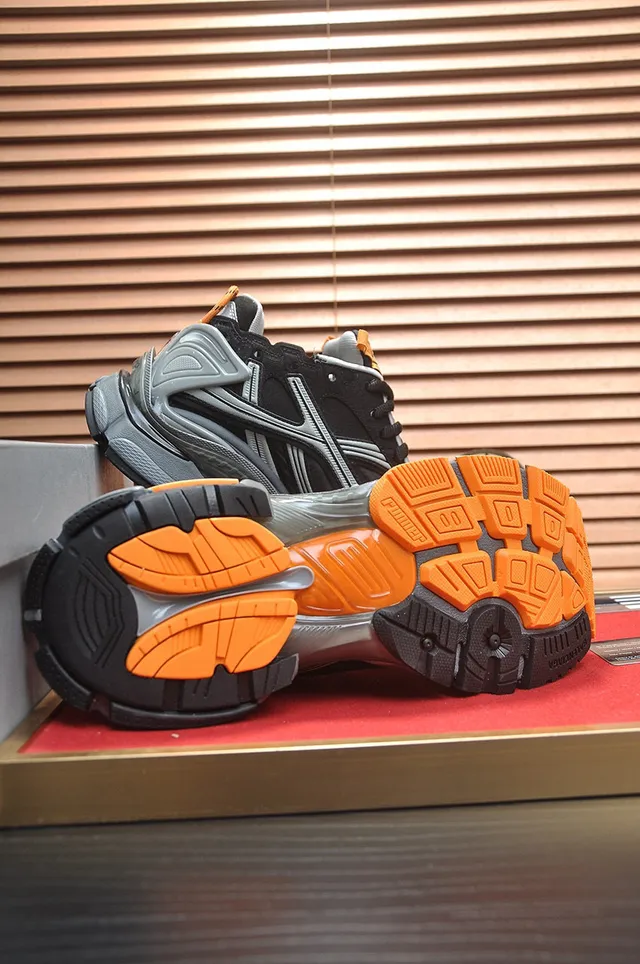 Balenciaga Chaussures Chunky Noires Oranges Oversized Volume Superposées Synthétiques 7