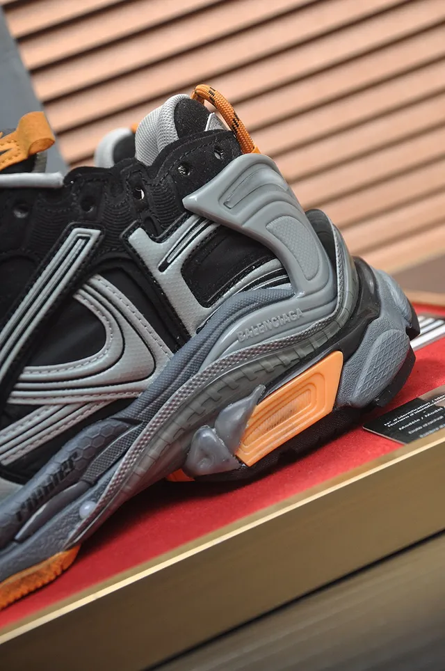 Balenciaga Chaussures Chunky Noires Oranges Oversized Volume Superposées Synthétiques 9