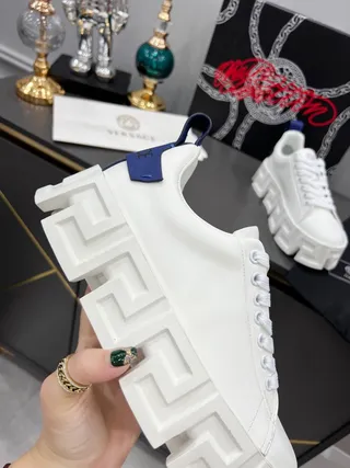 Balenciaga Defender White and Navy Chunky Sneakers 2