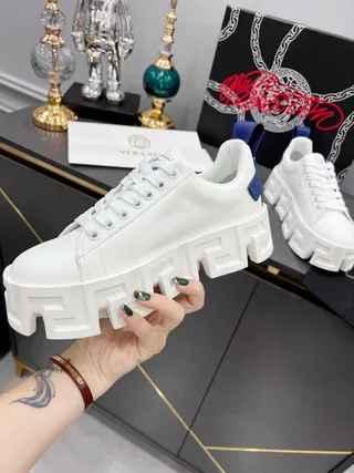 Balenciaga Defender White and Navy Chunky Sneakers 7