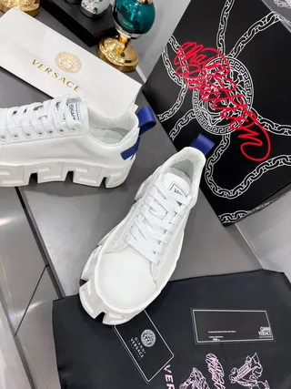 Balenciaga Defender White and Navy Chunky Sneakers 8