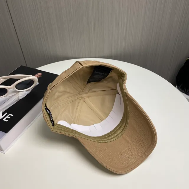 Balenciaga Logo Embroidered Khaki Baseball Cap 8