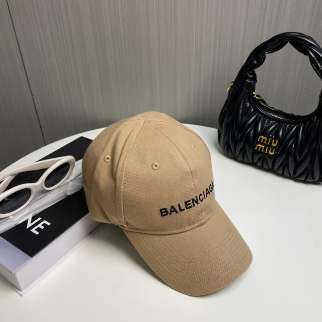 Balenciaga Logo Embroidered Khaki Baseball Cap 9
