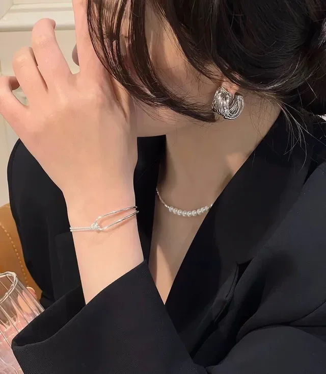 Balenciaga Silver Twisted Multi-Wire Hoop Earrings 6