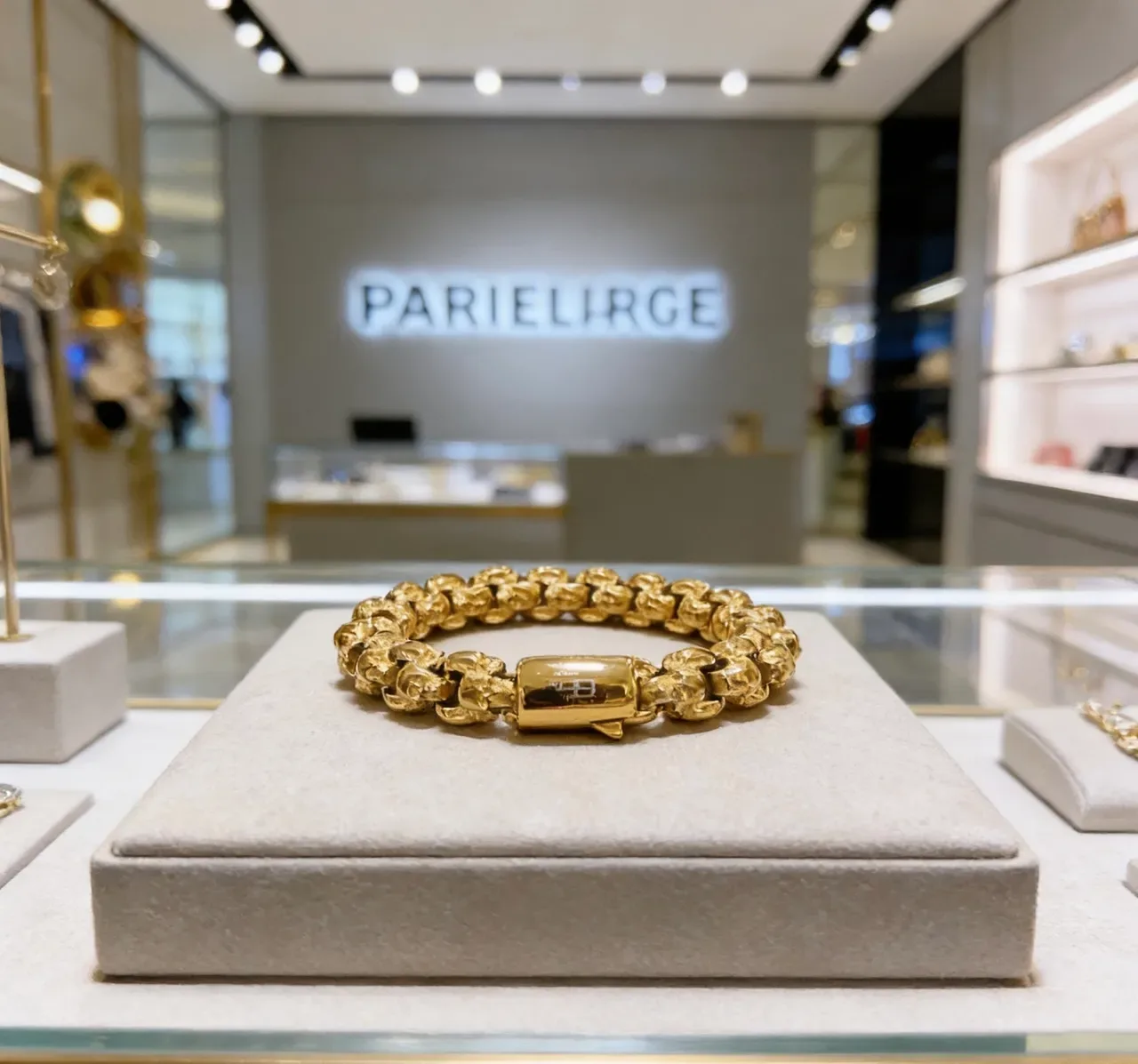Balenciaga Pulsera Cadena de Calaveras Dorada con Enlaces de Calavera 9