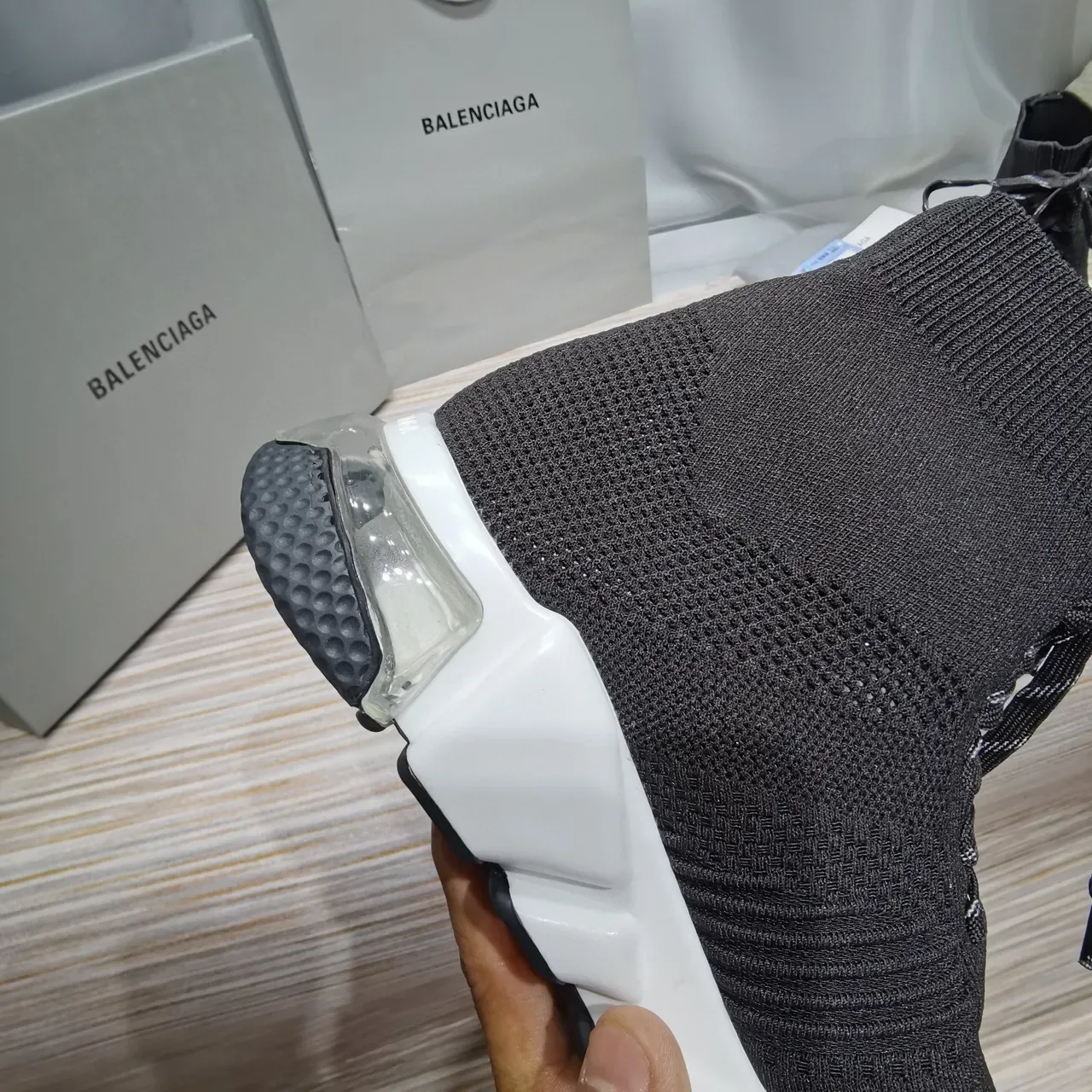 Balenciaga Speed Trainer أحذية رياضية أسود وأبيض لنمط الحياة 5
