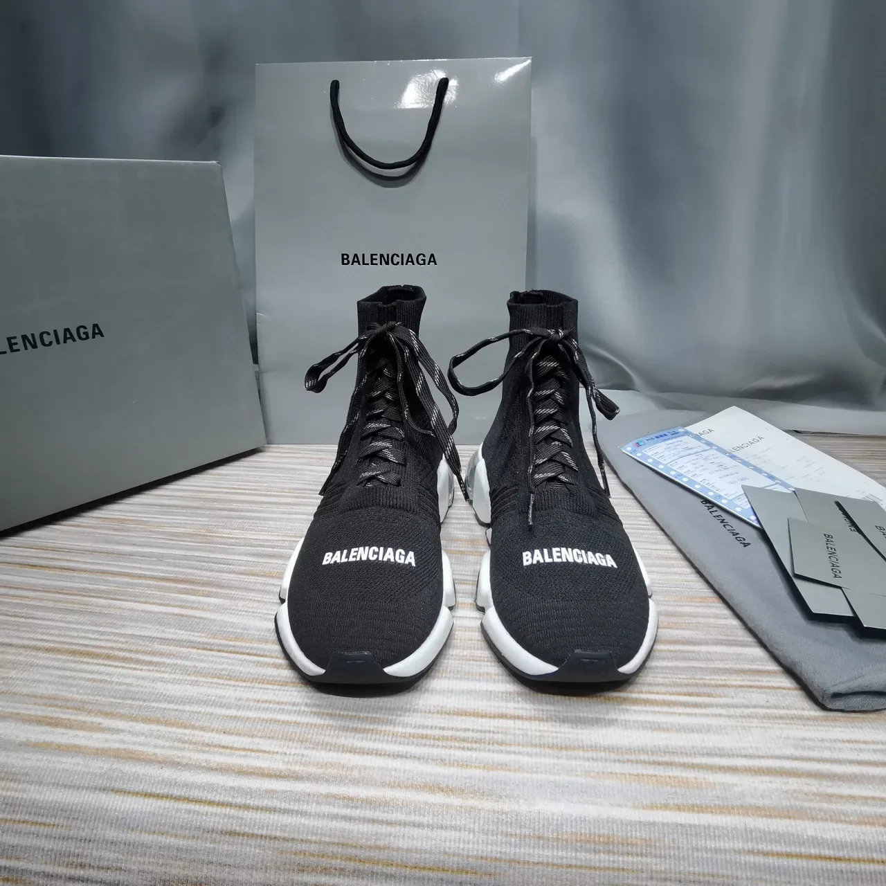 Balenciaga Speed Trainer أحذية رياضية أسود وأبيض لنمط الحياة 9