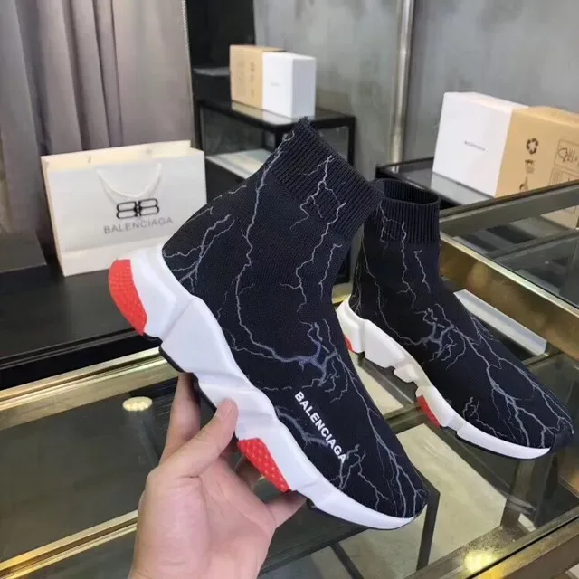 Balenciaga Speed Trainer أحذية أسود صاعقة لايف ستايل 2