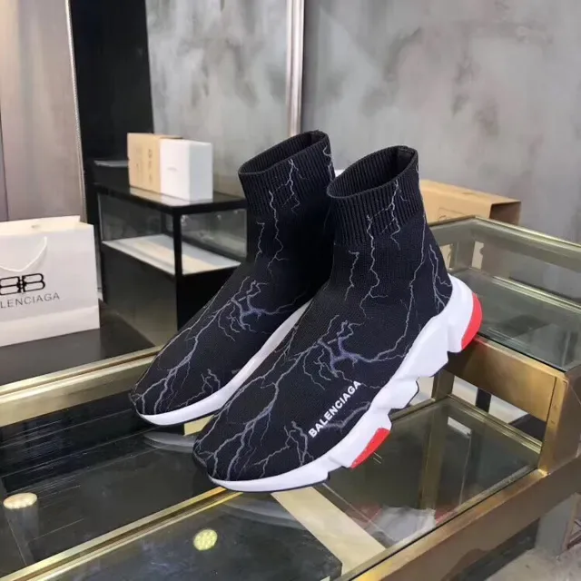 Balenciaga Speed Trainer أحذية أسود صاعقة لايف ستايل 4
