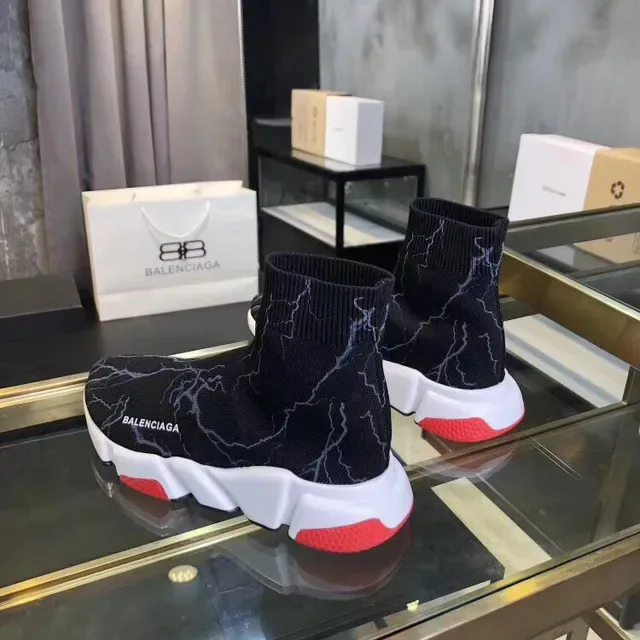 Balenciaga Speed Trainer أحذية أسود صاعقة لايف ستايل 5