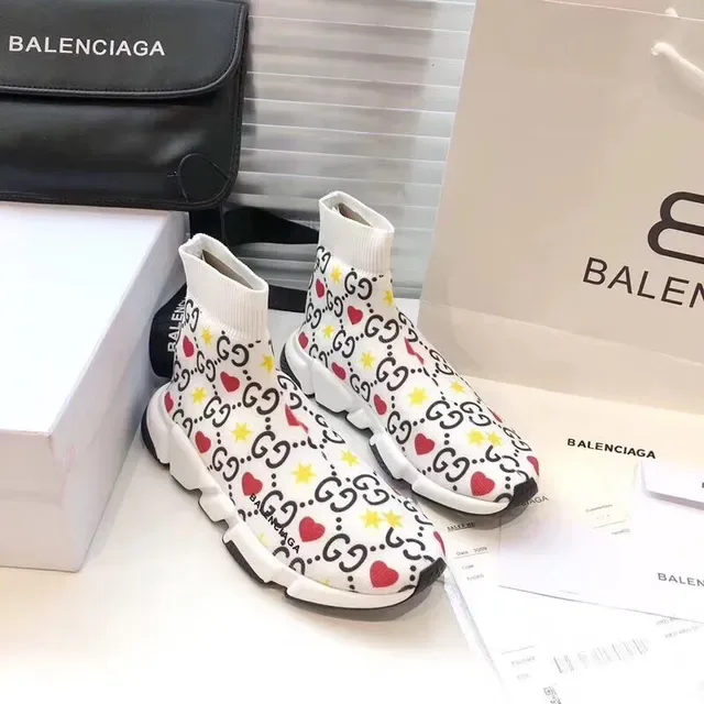 Balenciaga Speed Trainer GG Heart Star Print حذاء رياضي أسلوب الحياة 3
