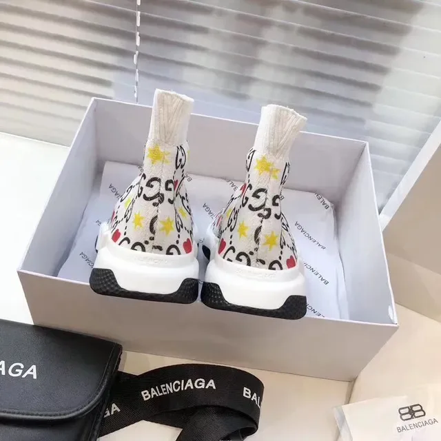Balenciaga Speed Trainer GG Heart Star Print حذاء رياضي أسلوب الحياة 5