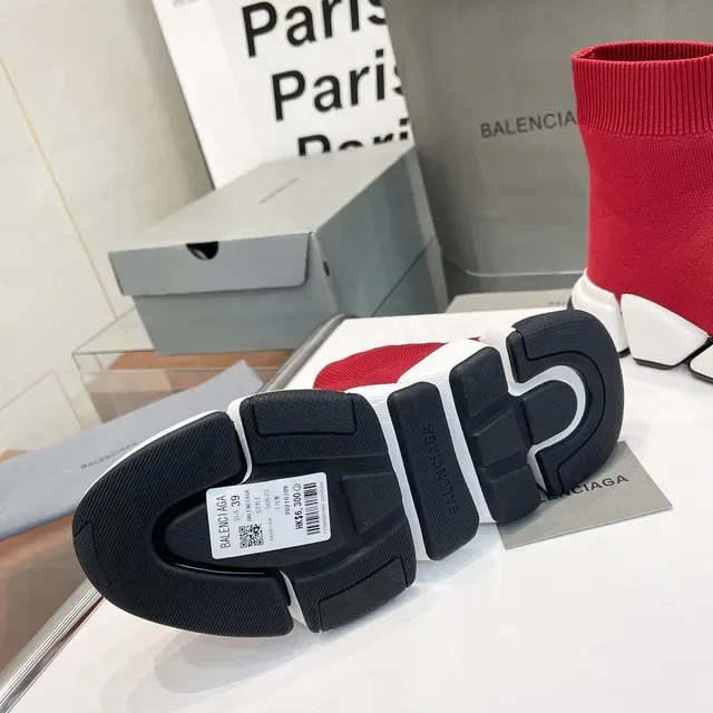 Balenciaga Speed Trainer 红色 Sock-Fit 生活方式运动鞋 2