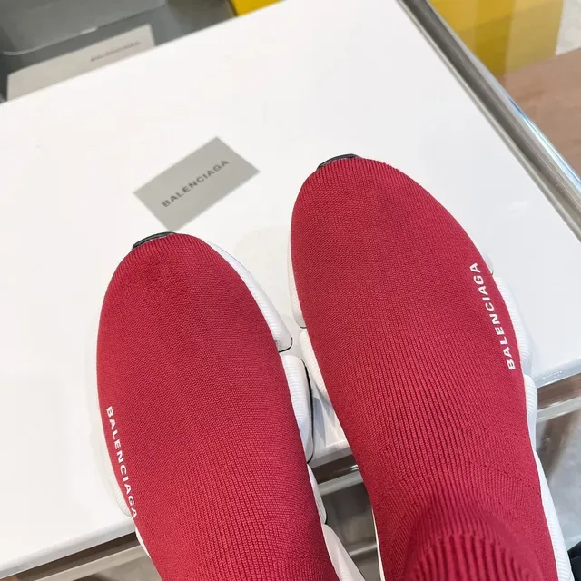 Balenciaga Speed Trainer 红色 Sock-Fit 生活方式运动鞋 3
