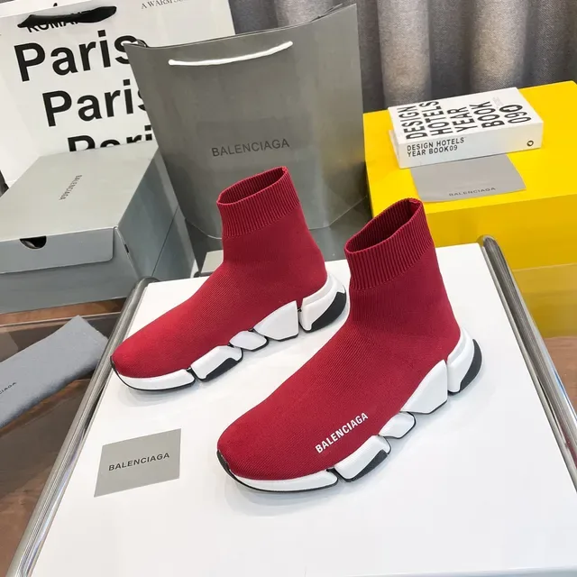 Balenciaga Speed Trainer 红色 Sock-Fit 生活方式运动鞋 5