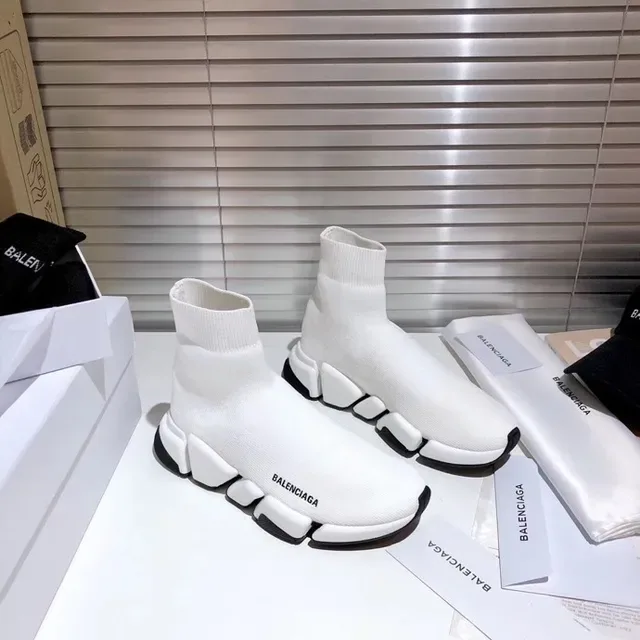 Balenciaga Speed Trainer সাদা এবং কালো লাইফস্টাইল স্নিকার 3