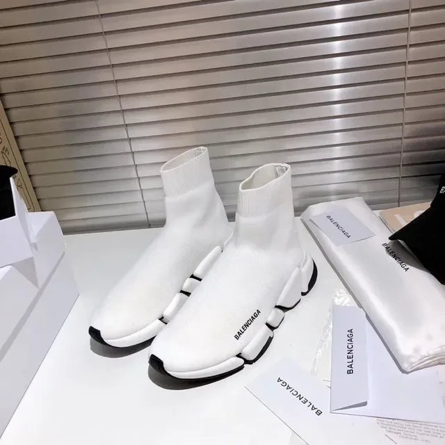 Balenciaga Speed Trainer সাদা এবং কালো লাইফস্টাইল স্নিকার 8