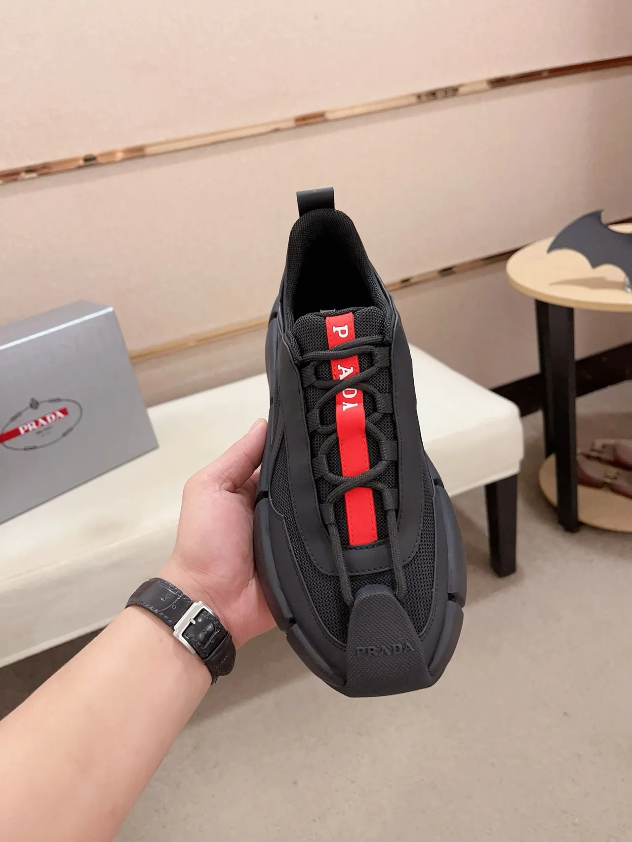 Balenciaga Track Black Red Sculpted Segmented Sole Mesh And Synthetic Upper Chunky Sneakers 2