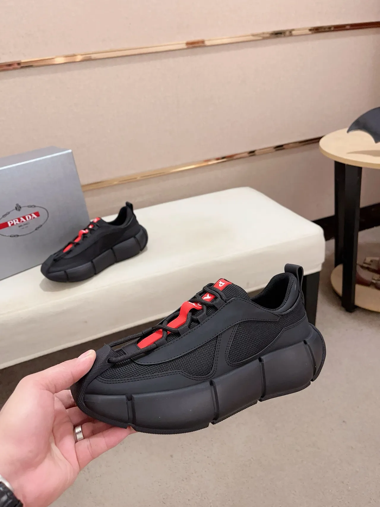 Balenciaga Track Black Red Sculpted Segmented Sole Mesh And Synthetic Upper Chunky Sneakers 3