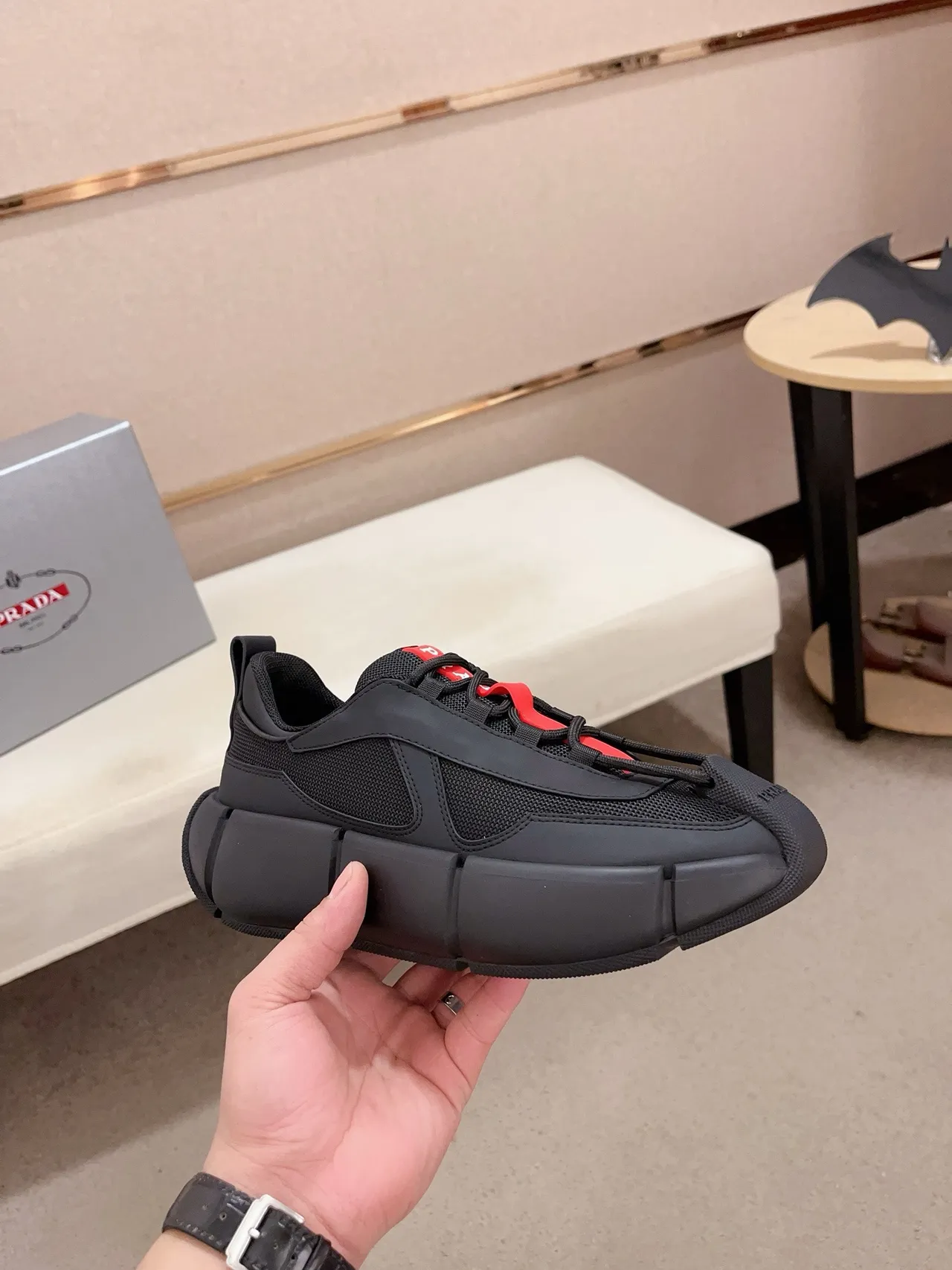 Balenciaga Track Black Red Sculpted Segmented Sole Mesh And Synthetic Upper Chunky Sneakers 4