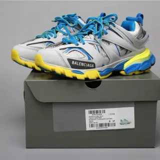 Balenciaga Track 灰蓝黄厚底运动鞋