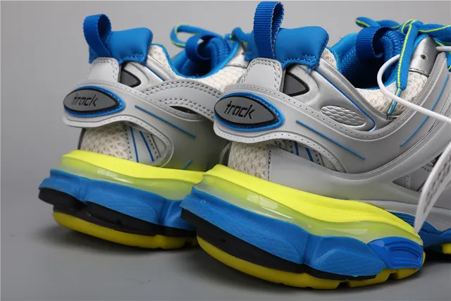 Balenciaga Track 灰蓝黄厚底运动鞋 2