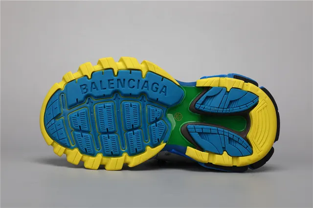 Balenciaga Track 灰蓝黄厚底运动鞋 6