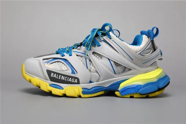 Balenciaga Track 灰蓝黄厚底运动鞋 9