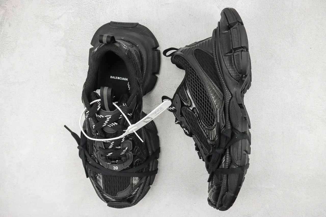 Balenciaga Track Trainer Monocromo Negro Chunky Sneakers 3