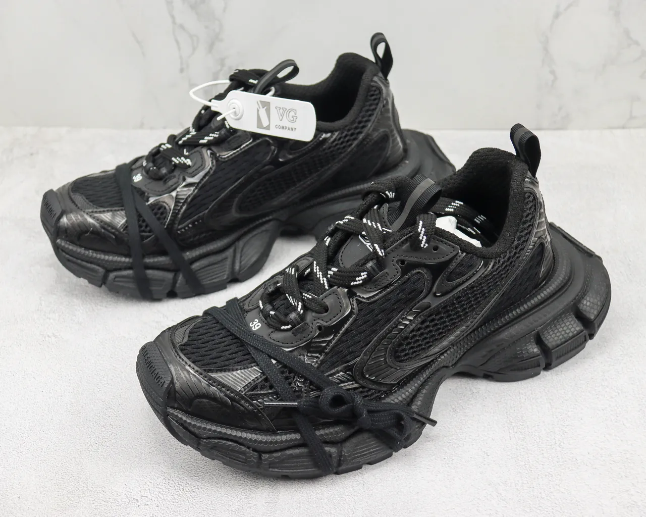 Balenciaga Track Trainer Monocromo Negro Chunky Sneakers 4