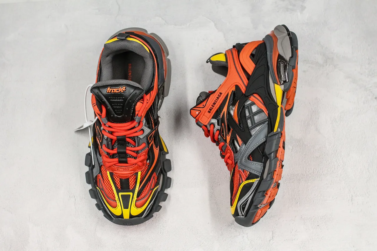 Balenciaga Track Trainer orange noir gris jaune baskets chunky 4