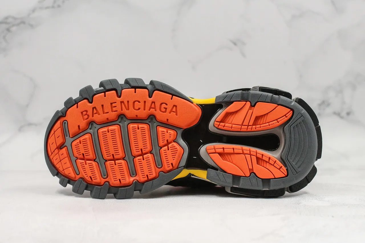 Balenciaga Track Trainer orange noir gris jaune baskets chunky 9