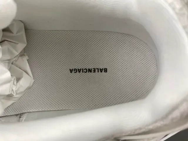 Balenciaga Track সাদা বেগুনি সোল ডুয়াল লেস সিস্টেম চাঙ্কি স্নিকার্স 7