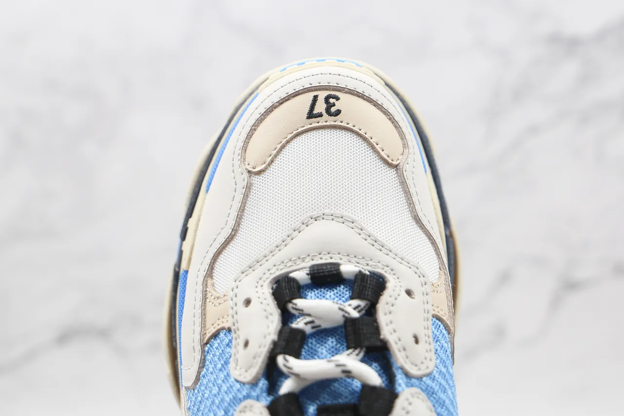 Balenciaga Triple S Blue and Beige Chunky Sneakers 5