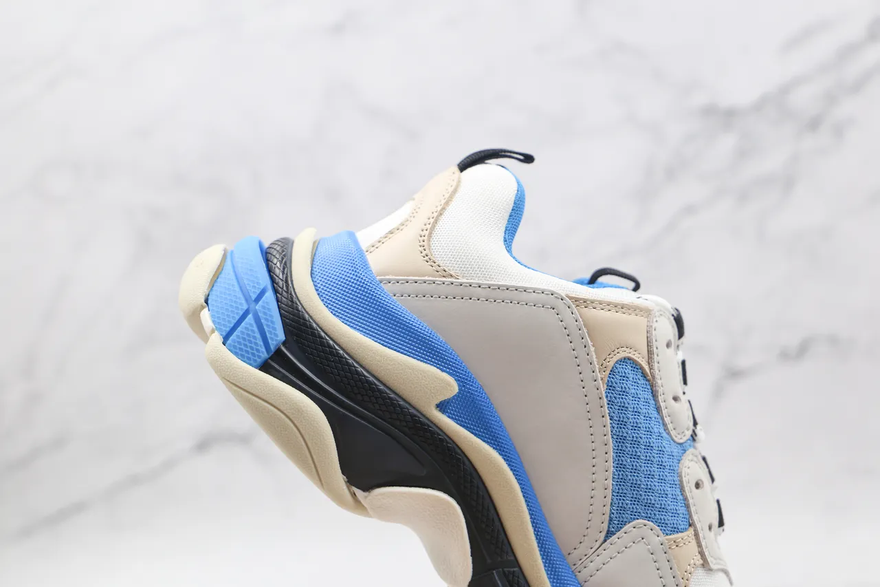 Balenciaga Triple S Blue and Beige Chunky Sneakers 6