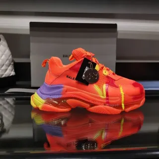 Balenciaga Triple S Neon Orange Purple Yellow Chunky Sneakers
