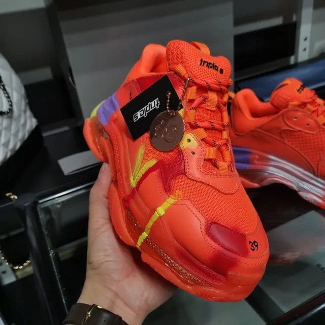 Balenciaga Triple S Neon Orange Purple Yellow Chunky Sneakers 2